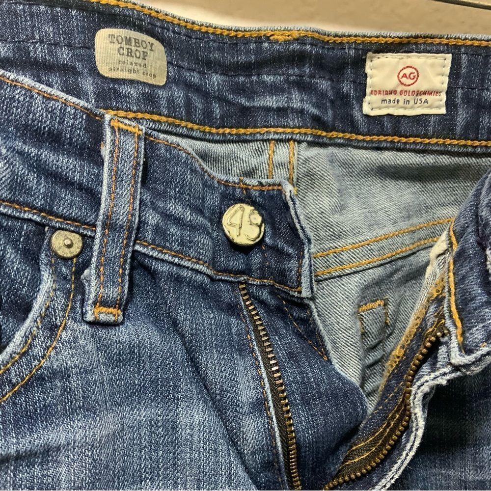 AG ADRIANO GOLDSCHMIED- Women’s Medium Wash Tomboy Crop Jean, Size 27 - Picture 4 of 8
